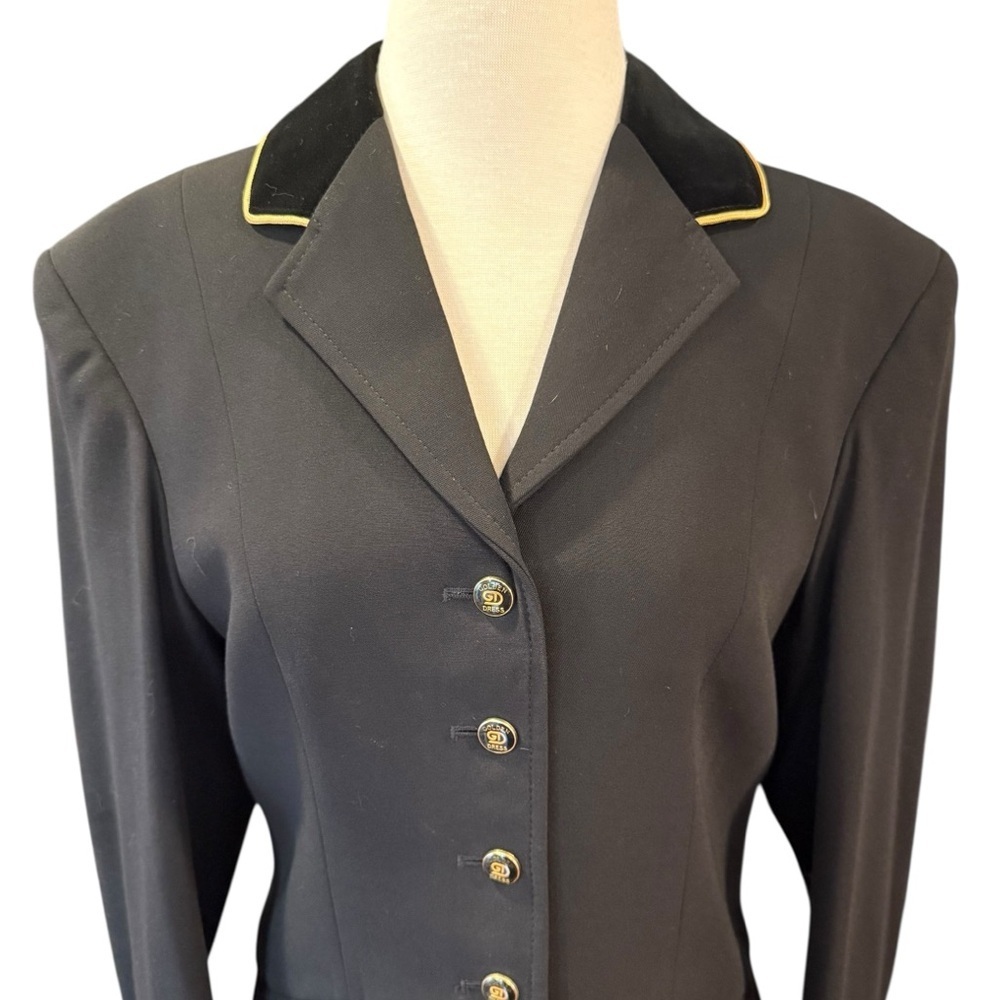 Vintage Golden Dress Black Equestrian Show Jacket Made in Germany Size 14 - Picture 5 of 16